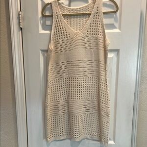- Cup she - Cream Crochet Sleeveless Dress